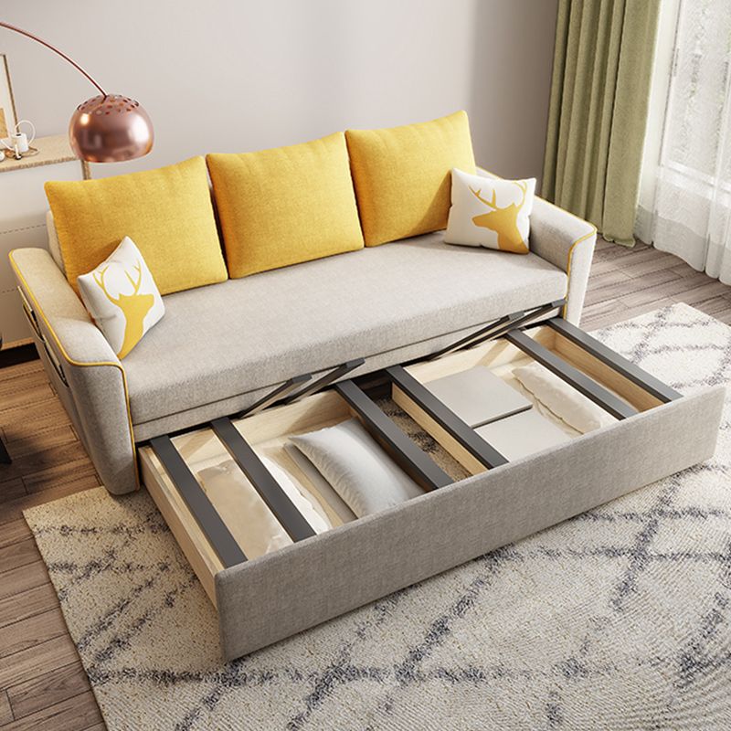 32" Wide Contemporary Sofa Bed Pillow Included White Sleeper Sofa