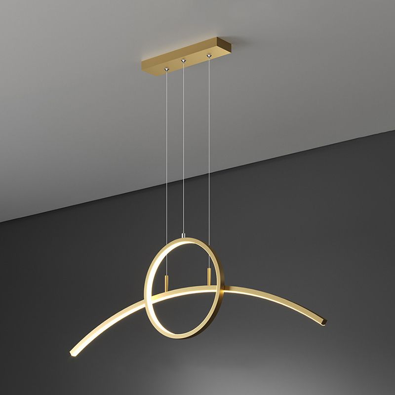 Geometric Island Chandelier Modern Island Lighting Metal 2 Light Island Light Fixtures