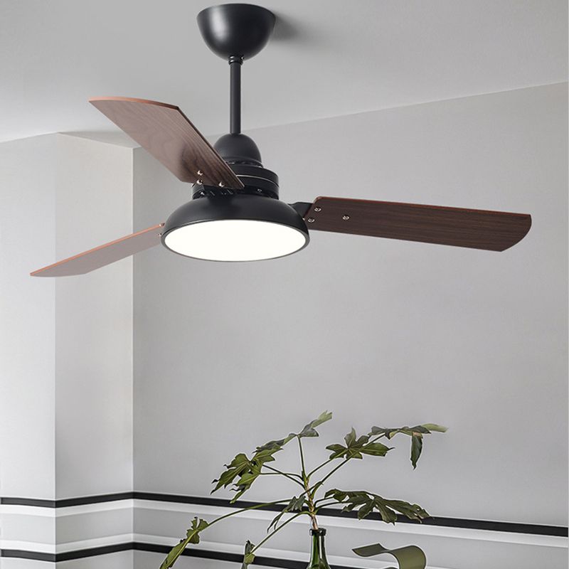 1 - Light LED Ceiling Fan Modern Wood Blade Fan Lighting in 4 Colors