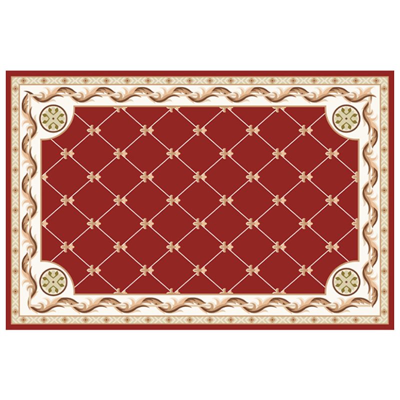 Solid Color Nordic Area Carpet Polyester Tile Print Indoor Rug Easy Care Carpet for Living Room