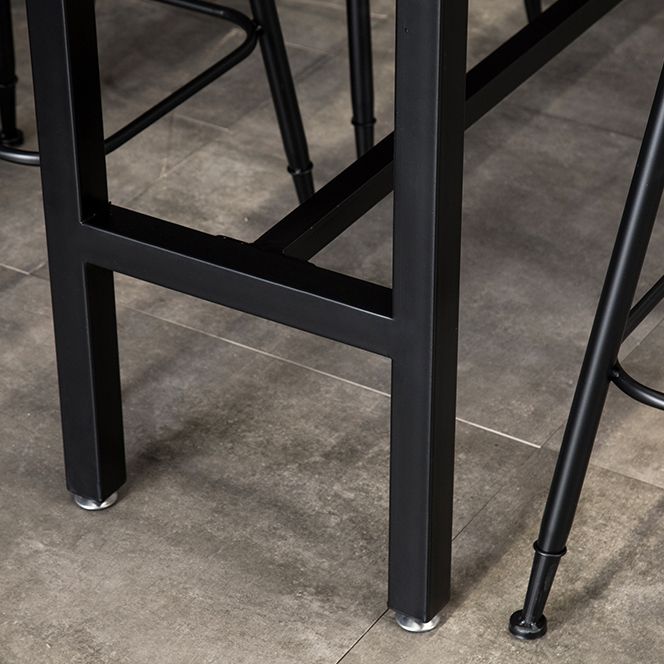 Industrial Rectangle Bar Height Table Solid Wood Bar Table with Trestle Base