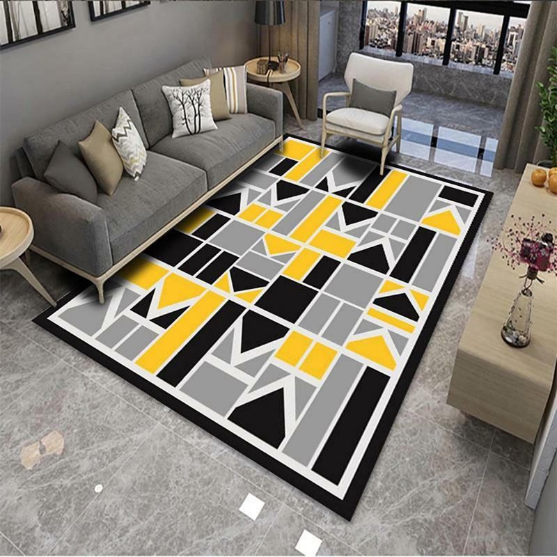 Alfombra moderna de poliéster moderno poliéster cuadrado alfombra resistente a la alfombra para decoración del hogar