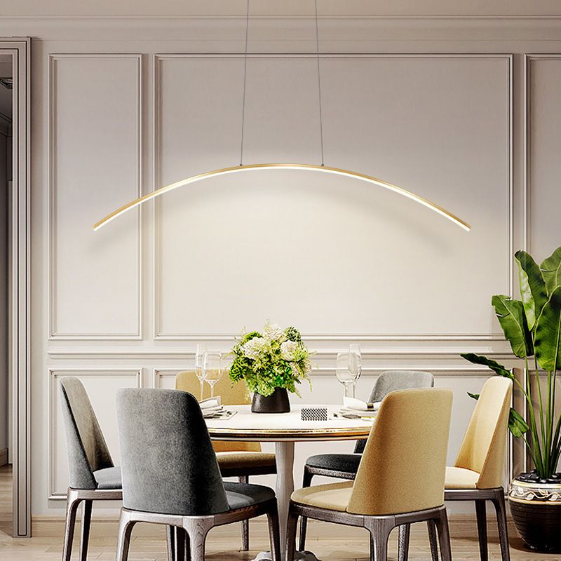 Golden Ceiling Light Contemporary LED Kitchen Island Lighting for Foyer