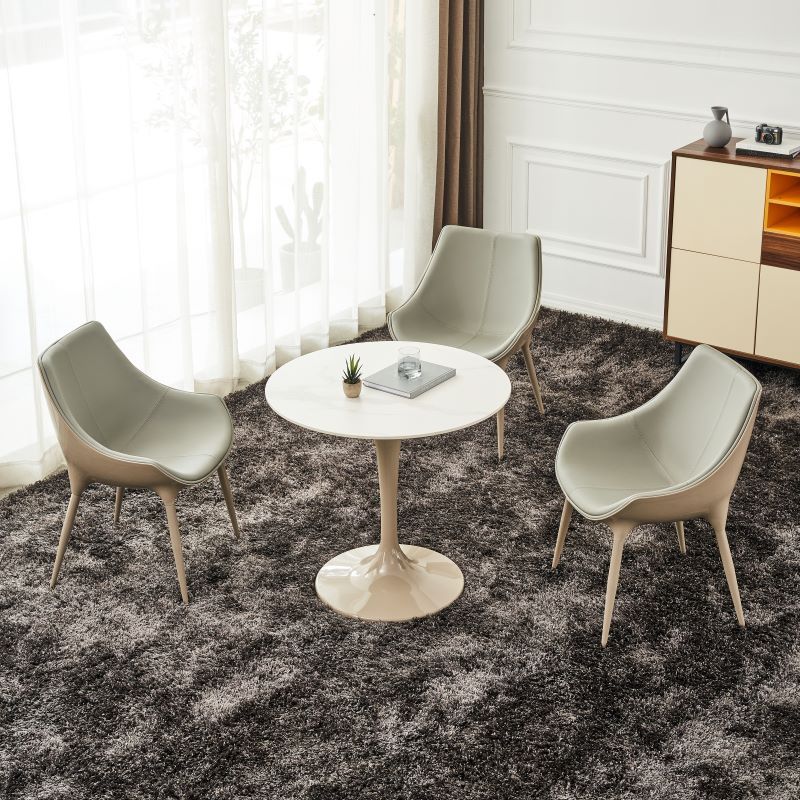 Silla auxiliar para el hogar de estilo moderno, silla de comedor tapizada de metal con respaldo sólido (juego de 2)