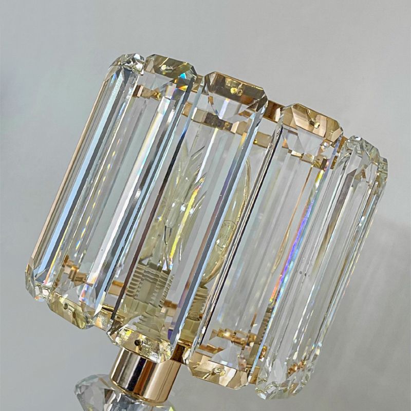 Crystal Gold Wall Lamp in Modern Luxury Style Electroplate Metal Wall Light for Interior Spaces