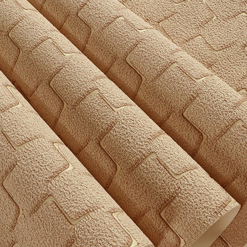 Wall Covering Geometric Dark Color Contemporary Flock Textured Wallpaper, 31' L x 20.5" W