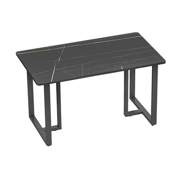 Industrial Style Black Dining Table Sintered Stone Dining Table with Black Frame