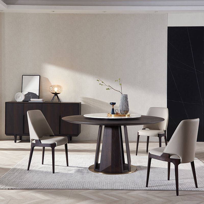 Modern Style Leather Solid Wood Frame Dining Side Chair for Dining Room
