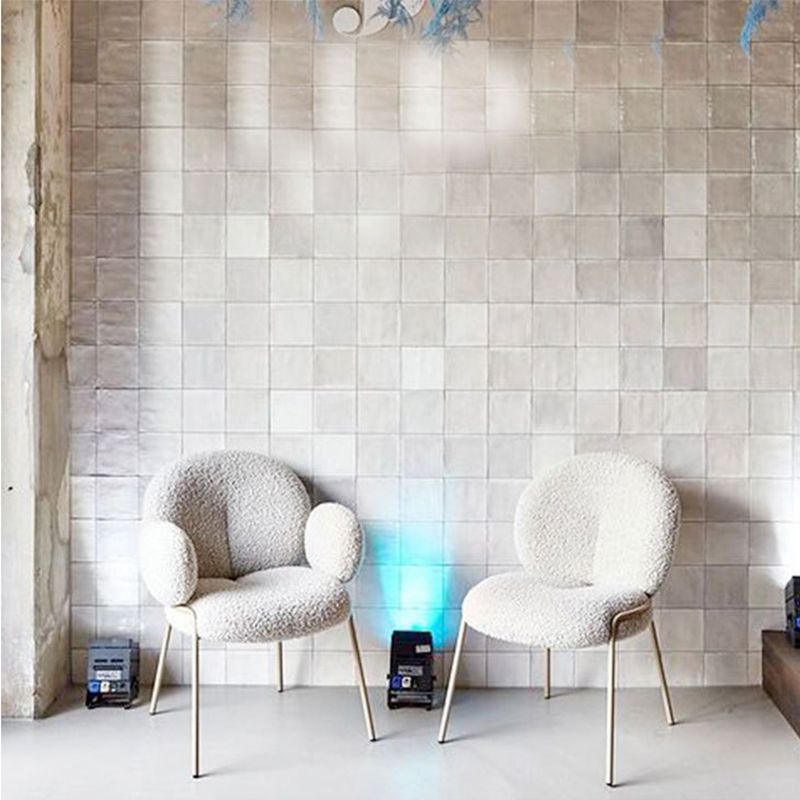 Nordic White Living Room Basic Four Leg Fixed Back Parsons/Arm Chair