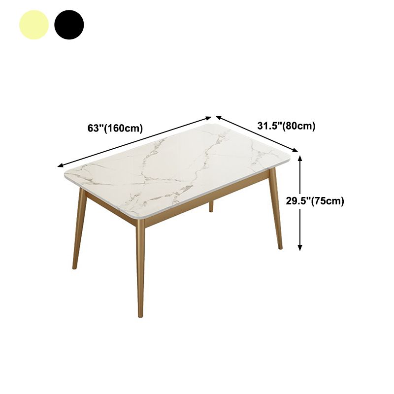 Sintered Stone Dining Table Traditional Luxury Rectangle Table for Home