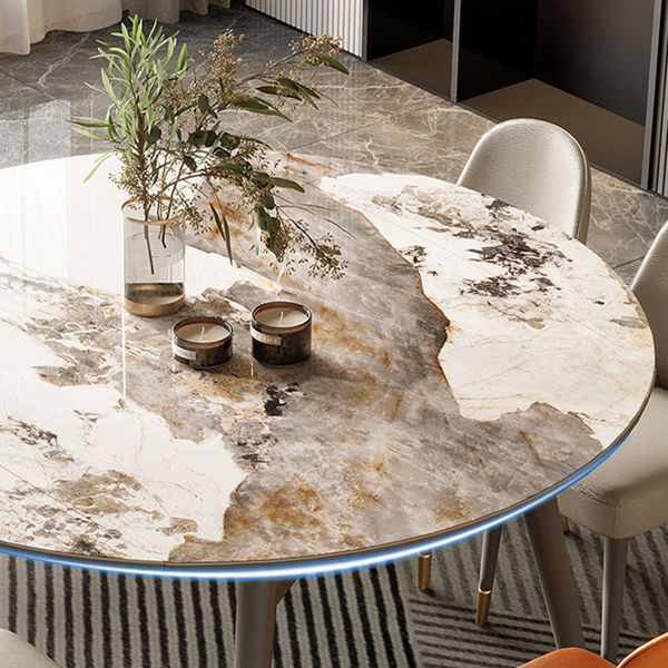 Mesa de comedor extensible moderna mesa redonda de comedor con 4 patas de madera