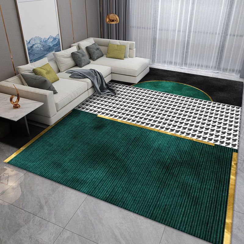 Luxuriant Modern Rug Gold Stripe Rug Washable Rug for Living Room
