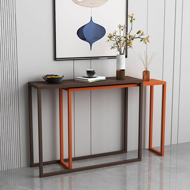 Scratch Resistant Ironcraft Console Table 30.70" High Contemporary Rectangle  Accent Table