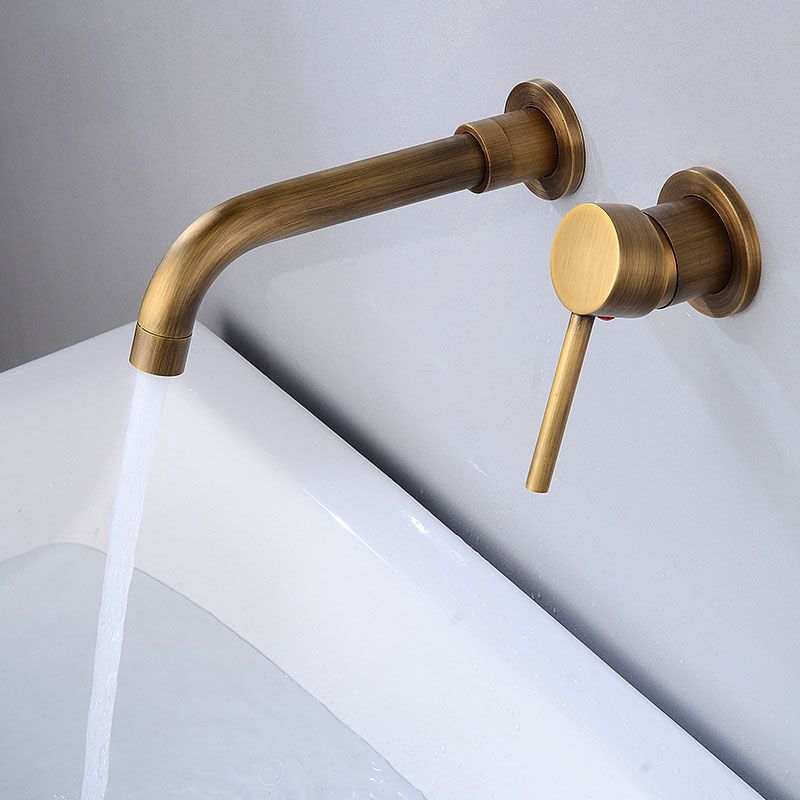 Wall Mounted Metal Tub Filler One Handle Rotatable Tub Faucet Trim