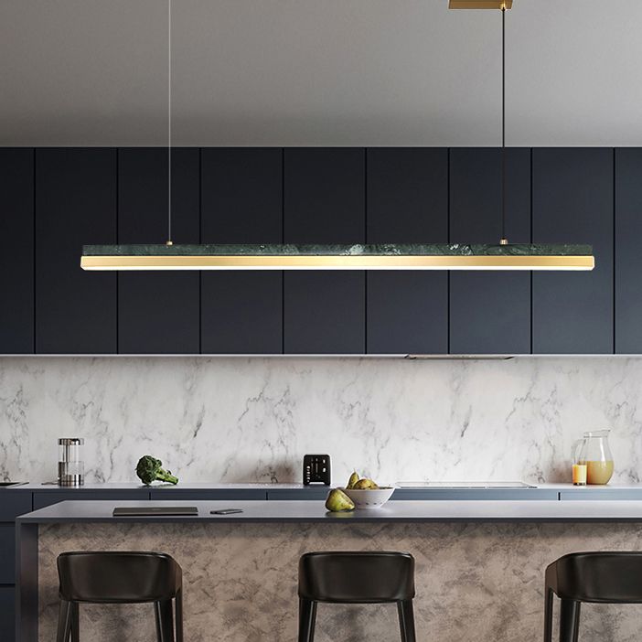 Modern Style Linear Island Light Fixture Metal 1- Light Island Lighting Fixture