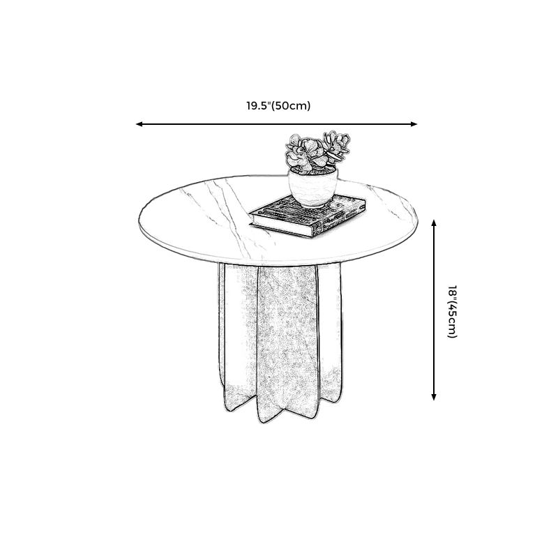 Modern Black and White Pedestal Coffee Table Round Slate and Metal Table
