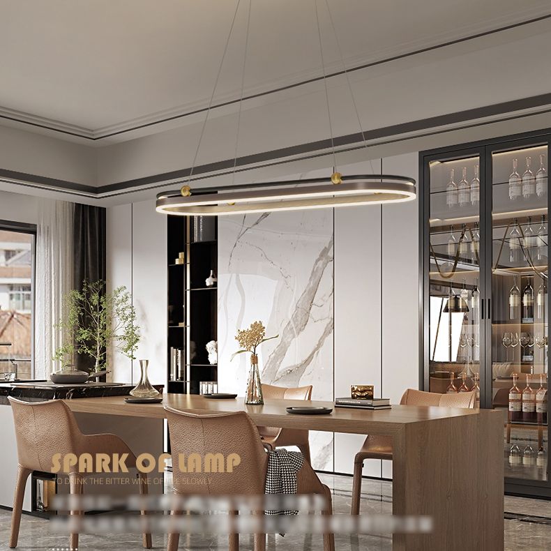 Dining Room Modern Island Light Fixture LED Linear Aluminum Pendant Light