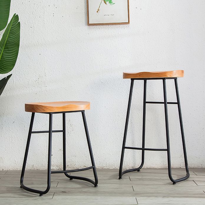 Modern Footrest Solid Wood Bar Stool Dessert Shop Backless Stool