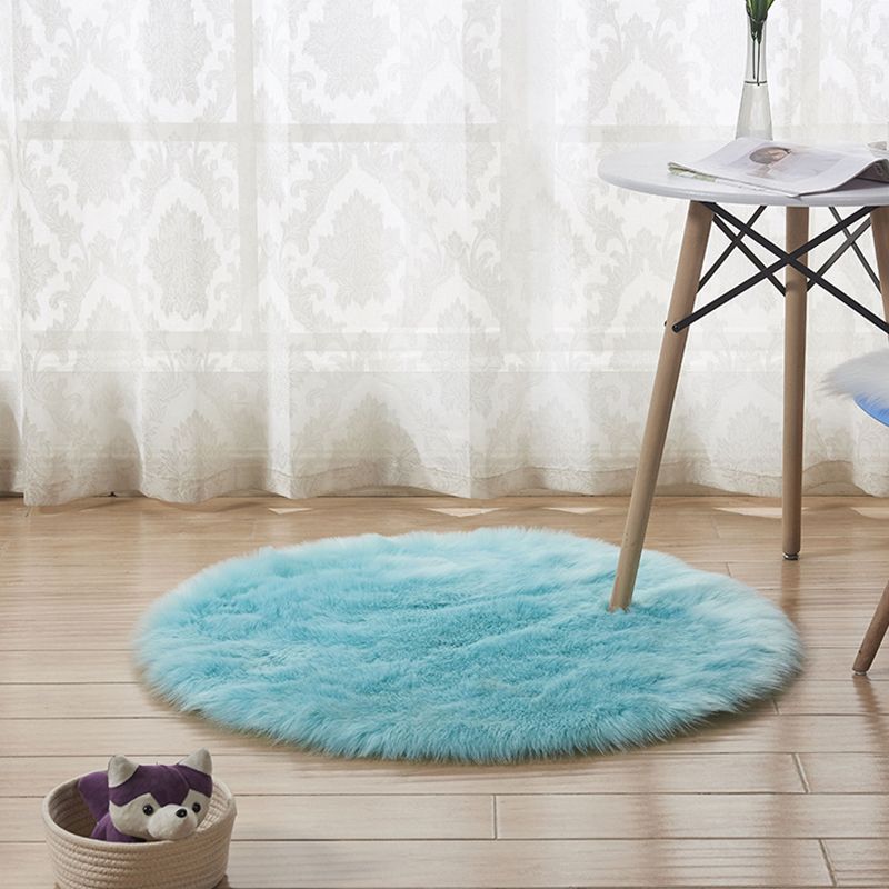 Relaxing Nordic Rug Multi-Color Plain Carpet Easy Care Shaggy Rug for Girls Bedroom