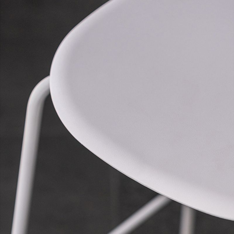 Luxurious Backrest Counter Stool with Metal Base Plastic Armless Cafe Bar Stool