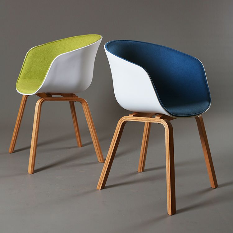 Contemporary Style Dining Room Chairs Kitchen Arm Chair with Wooden Legs