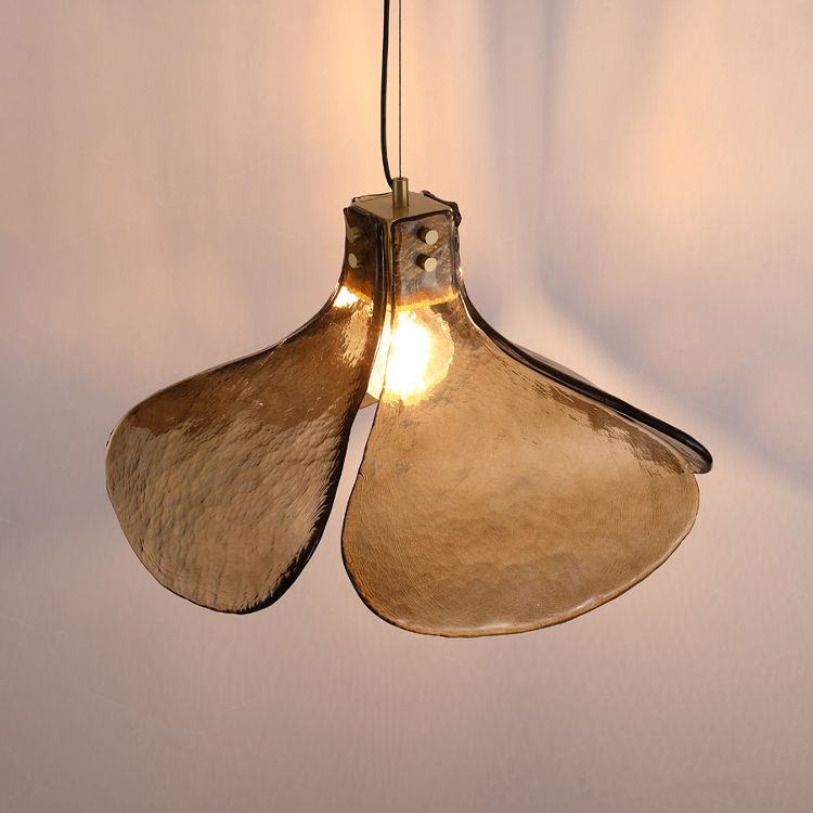 Luce a sospensione in vetro ambra in stile industriale Antique 1 lampada a sospensione leggera per sala da pranzo