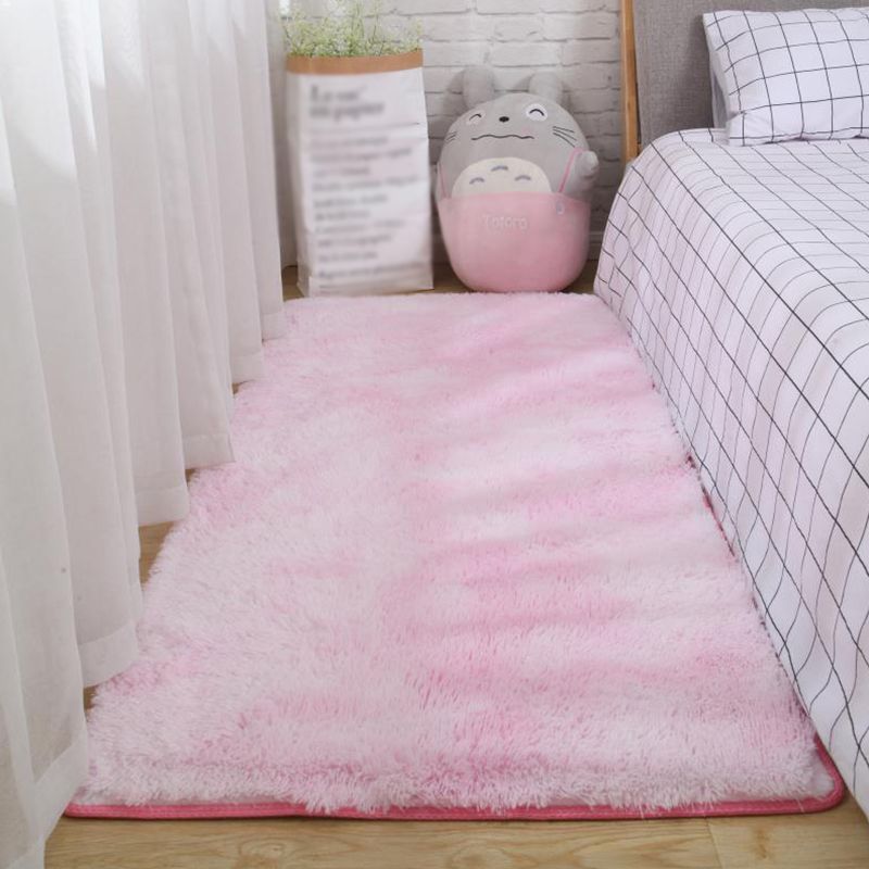 Modern Solid Shag Carpet Polyester Indoor Rug Non-Slip Backing Area Carpet for Adult's Bedroom