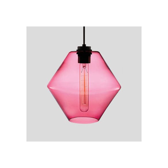 Lampe suspendue cylindrique Verre de simplicité 1 rose clair / jaune / bleu plafond plafond