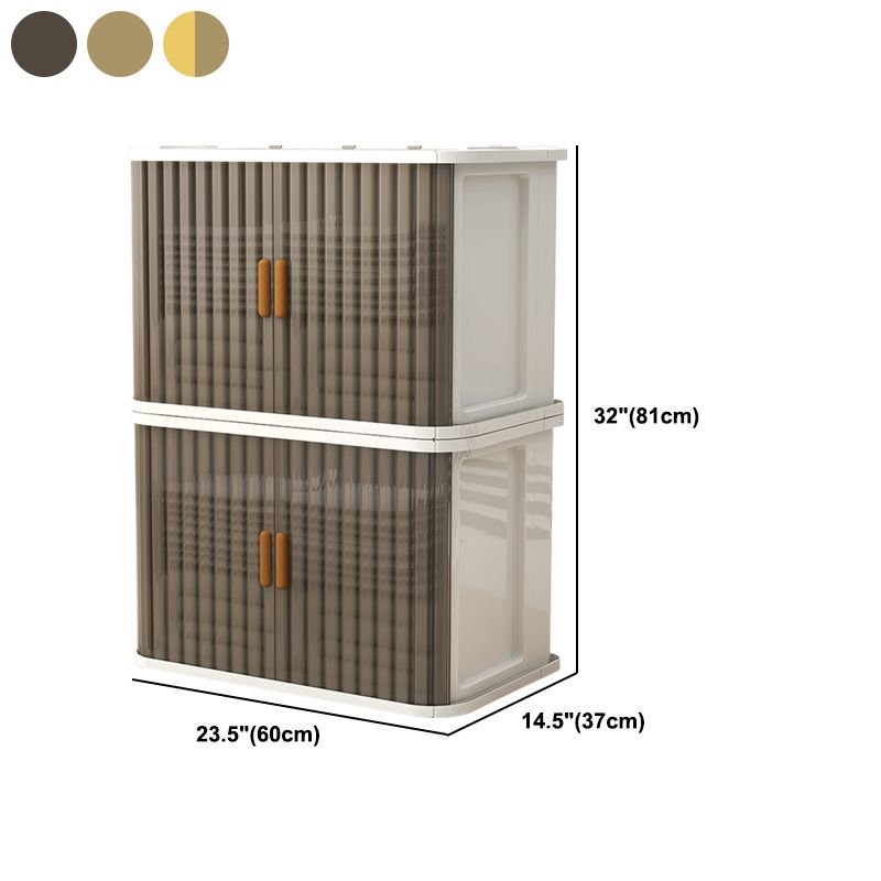Contemporary Non-Hanging Armoire Plastic Wardrobe Closet with Door