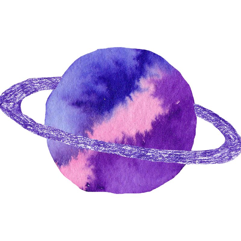 Fictional Ringed Planet Mural Wallpaper Colorful Moisture Resistant Wall Art for Nursery