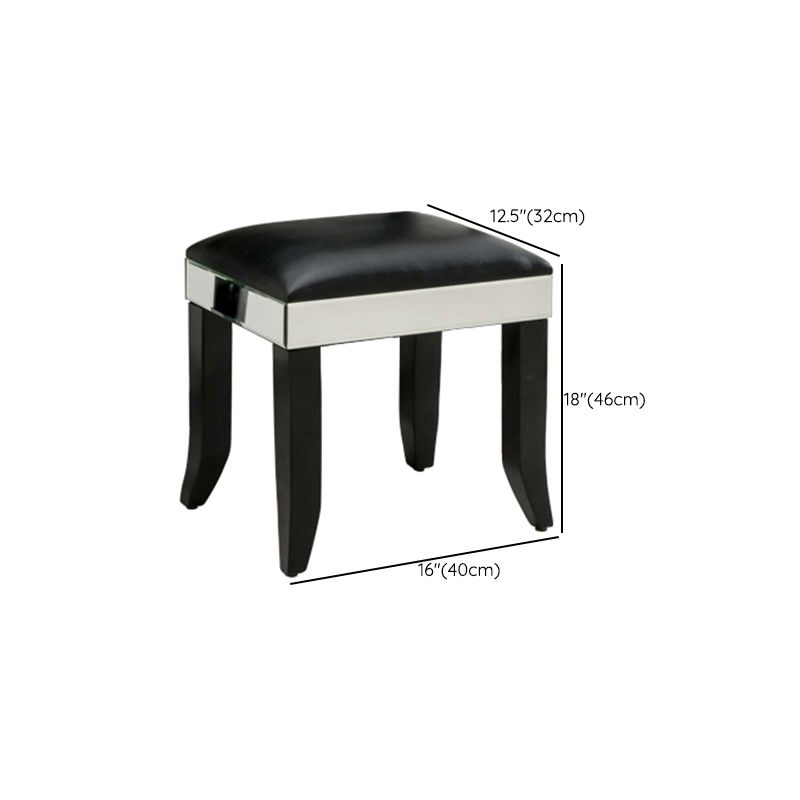 Tri-Folding Mirror Vanity Table Set 31.5" Wide 2-drawer Mirrored Vanity Desk