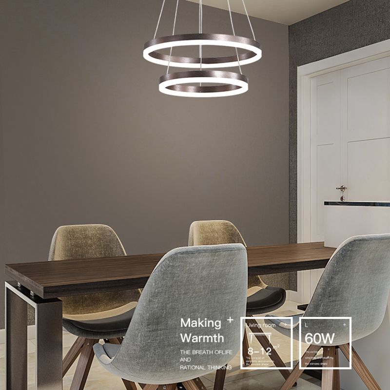 Zeitgenössische mehrschichtige Deckenhänge hängendes leichte geometrische Deckenleuchte für Esszimmer