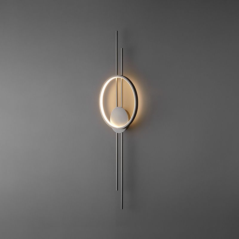 Single Contemporary Golden/Black Wall Mounted Sconce LED Linear Wall Light for Hallways