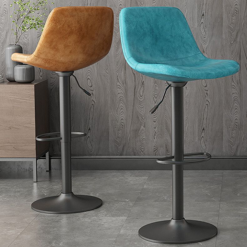 Industrial Style Bar Stools Leather Cushions Rotatable Counter Stools 1 Piece
