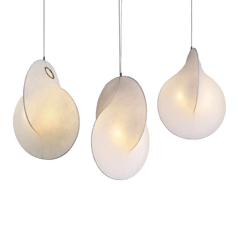 3-licht zijden hangend licht in moderne beknopte stijl roestvrijstalen geometrische hanglamp in het wit