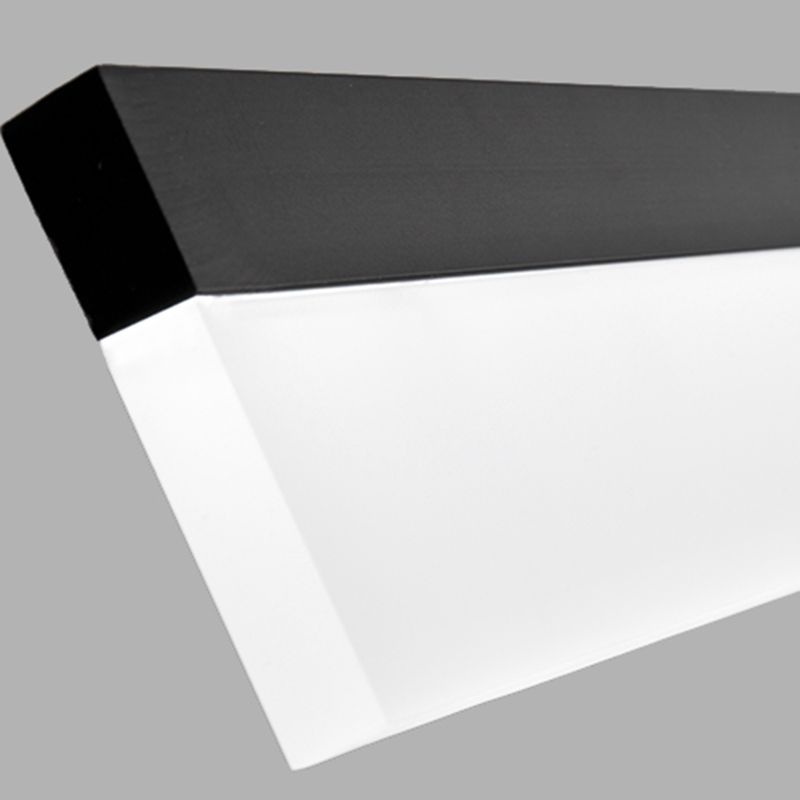 1 Light Linear Island Light Fixture Modernism Metal Island Pendant Lights in Black