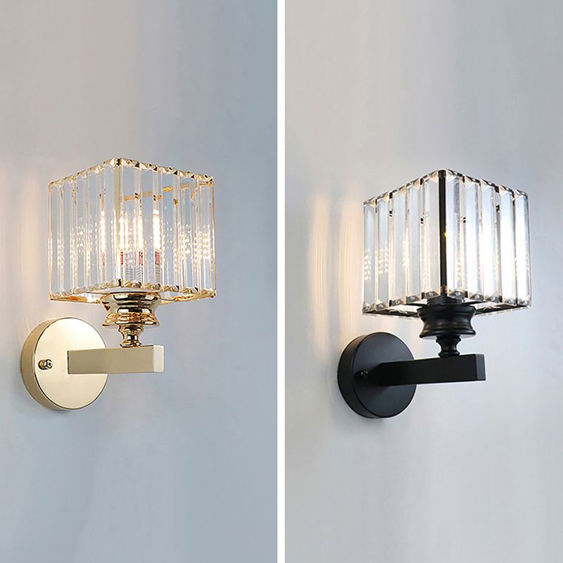 Modern Style Wall Light Geometric 1 Light Wall Sconce with Crystal for Living Room