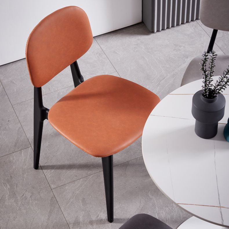 Nordic Style Armless Metal Dining Room Chair Open Back Dining Side Chair