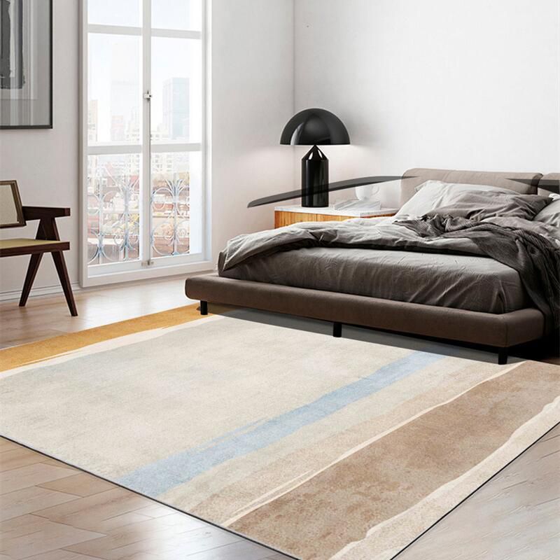 Modern Graphic Carpet Gold Polyester Area Carpet Washable Carpet for Home Decor