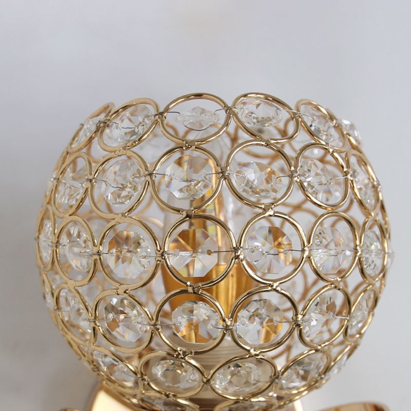 Living Room Wall Sconce Modern Golden Wall Lamp with Ball Crystal Shade