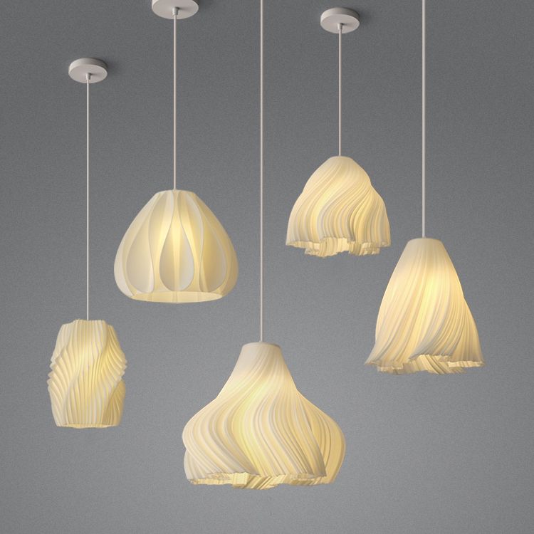 Pendante intérieure minimaliste, Éclairage de pendentif à 1 lumière en acrylique blanc