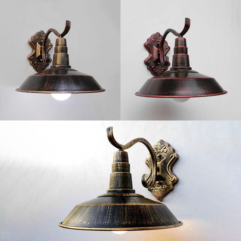 1 Glühbirne Scheunenleuchte Bauernhausstil Kupfer-/Rost -Schmiedeeisenwandlampe für Korridor