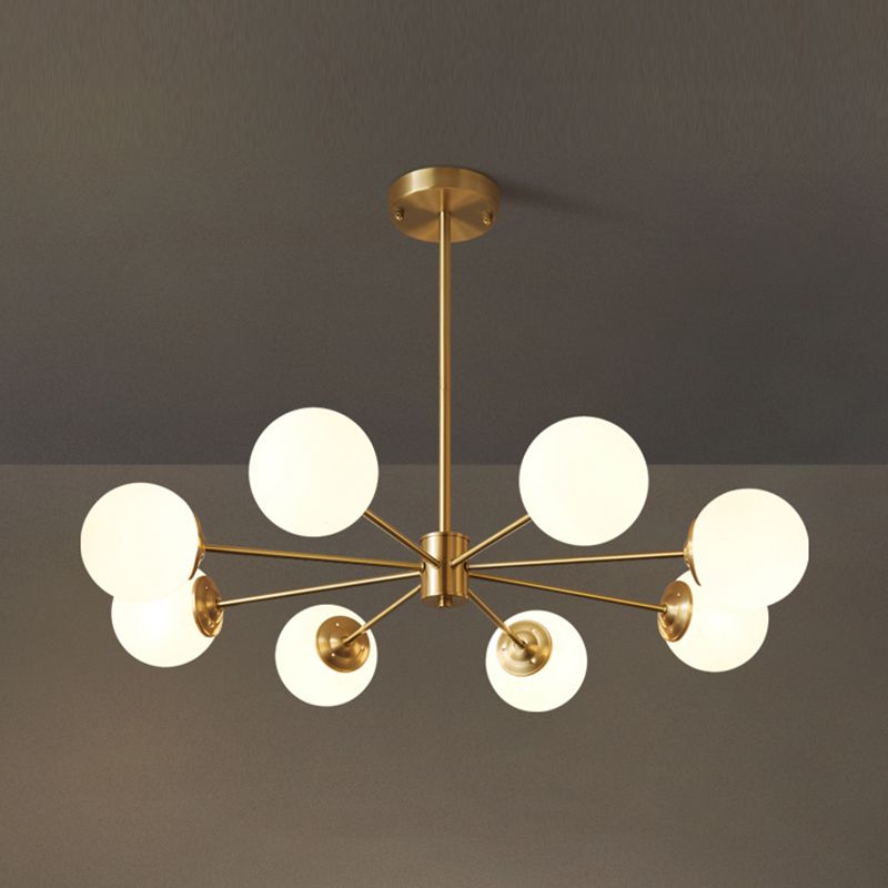 Nordic Messing Kronleuchter Globe Multi -Light Kronleuchter Anhänger mit Glas für Wohnzimmer