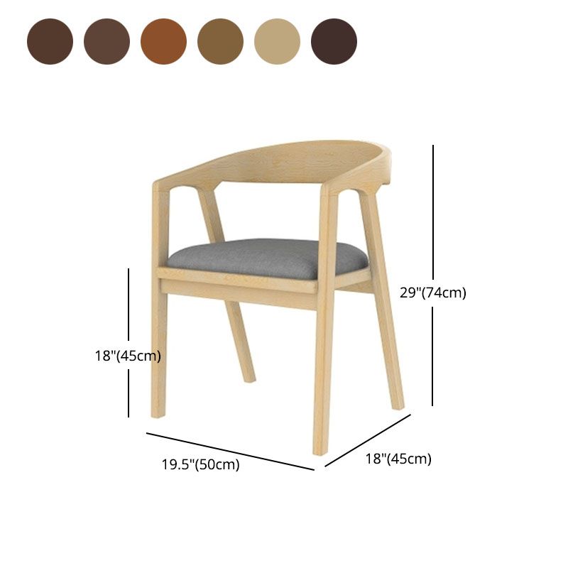 Silla de comedor de estilo tradicional, silla de comedor con brazo de cocina y patas de madera