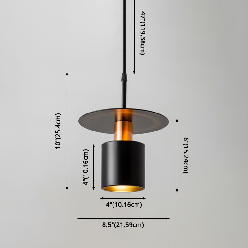 Black Metal Disco Metal Sombra colgante Ligero de hierro Moderno Iluminación para comedor para comedor