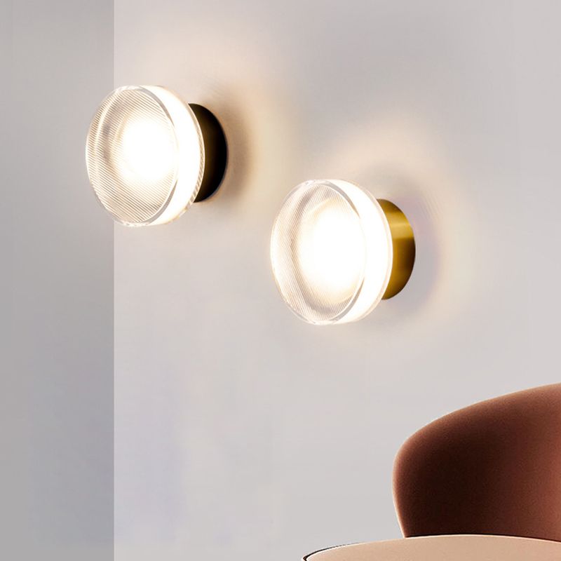 Contemporary Black/Golden Wall Mounted Sconce Glass LED Statement Wall Light