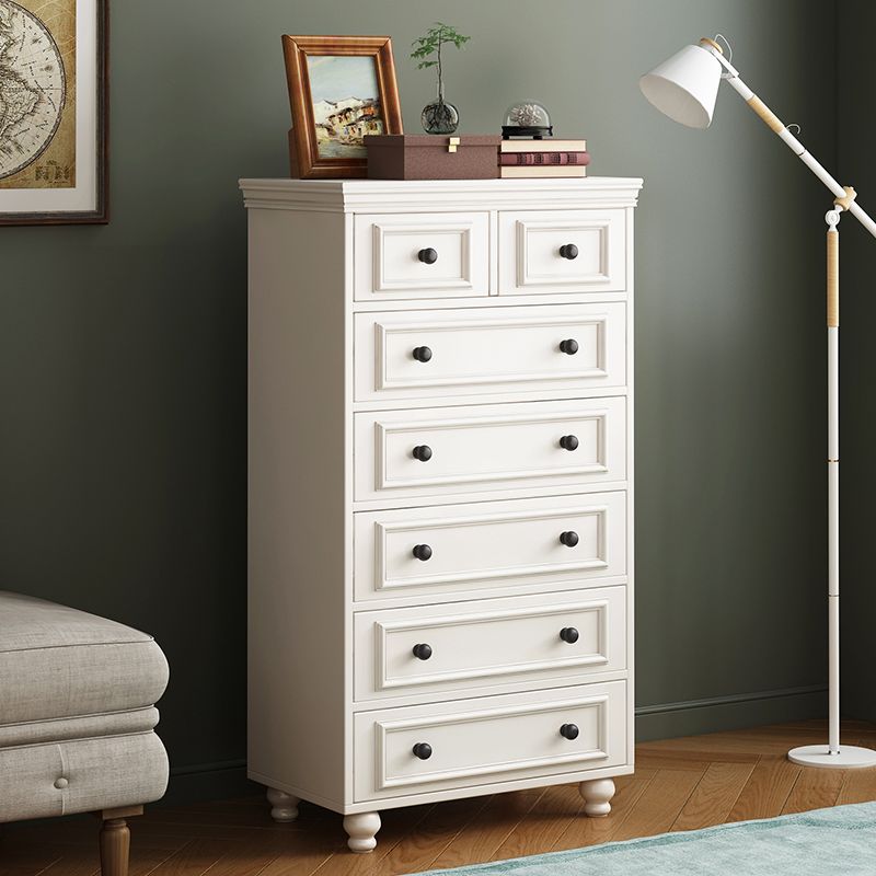Contemporary Rectangle Chest/Cabinet with Drawers in Rubberwood