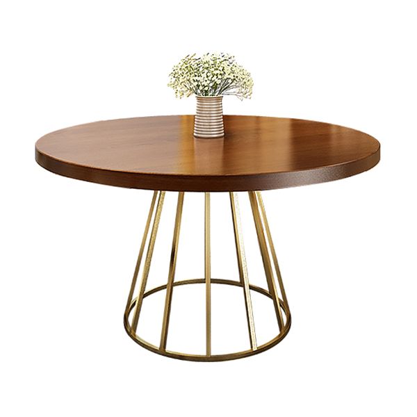Round Dining Table Contemporary Style Solid Wood Dinner Table for Kitchen Home