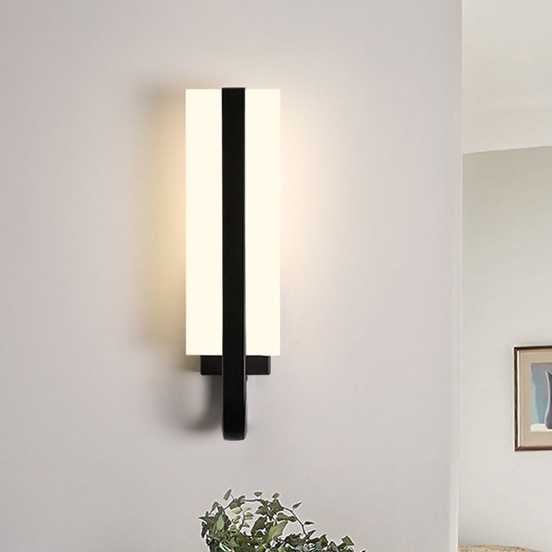 Luz de montaje de pared rectangular Mínimo metal LED Black Dismonce Iluminando para sala de estar, luz blanca/cálida