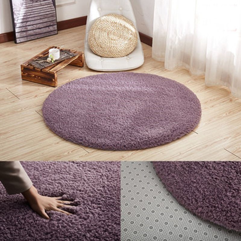 Casual Bedroom Rug Multi Colored Plain Area Carpet Synthetics Pet Friendly Anti-Slip Backing Easy Care Rug